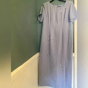 Vintage women’s dress - Appraisal size 16 - short sleeve - beaded - maxi